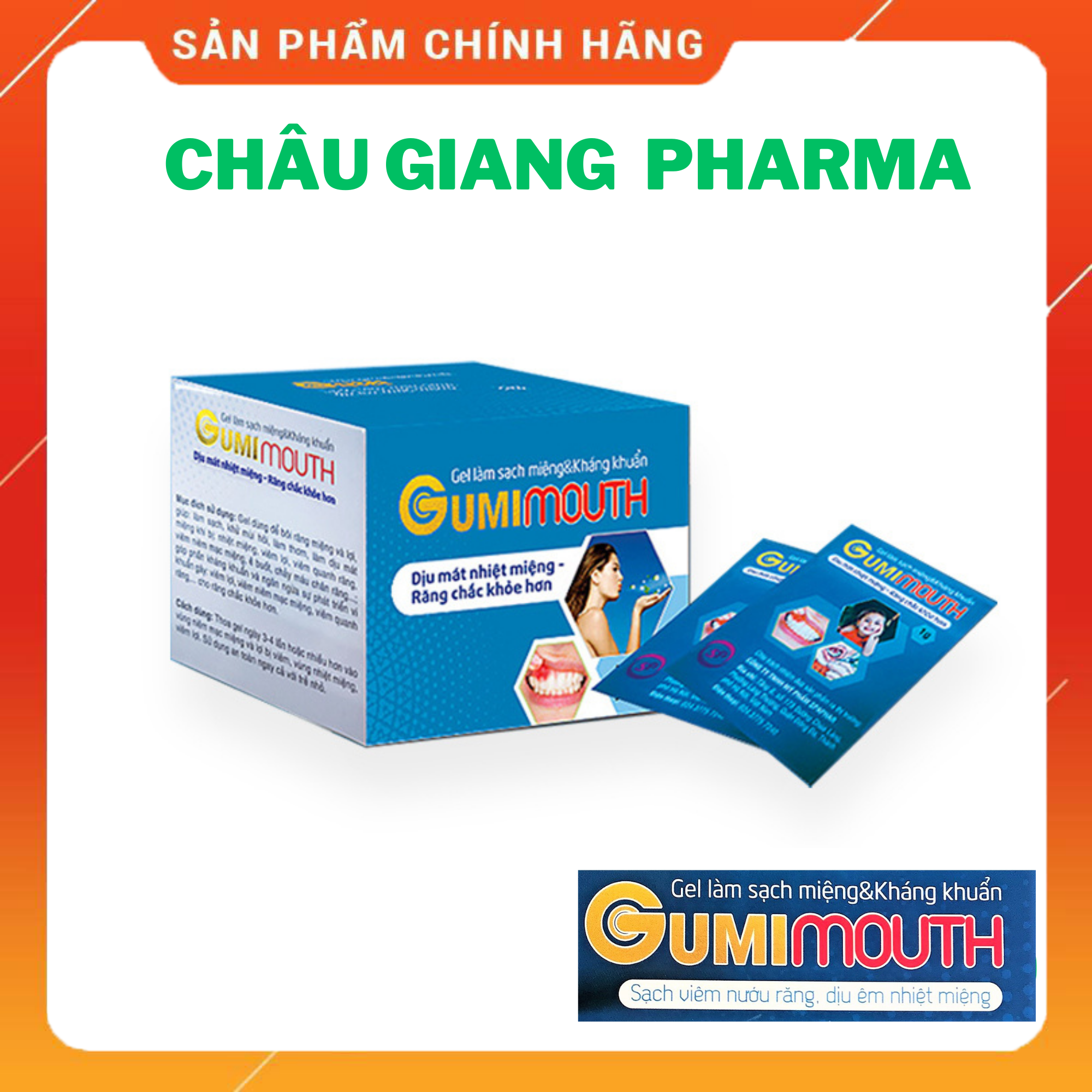  Gumimouth (Hộp 15 gói x 1g/gói) - Gel làm sạch miệng & kháng khuẩn